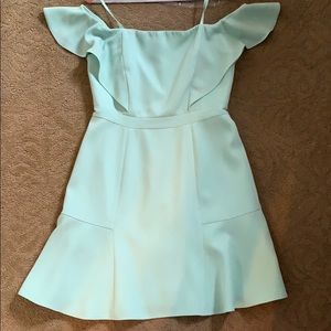 BCBG off shoulder mint dress